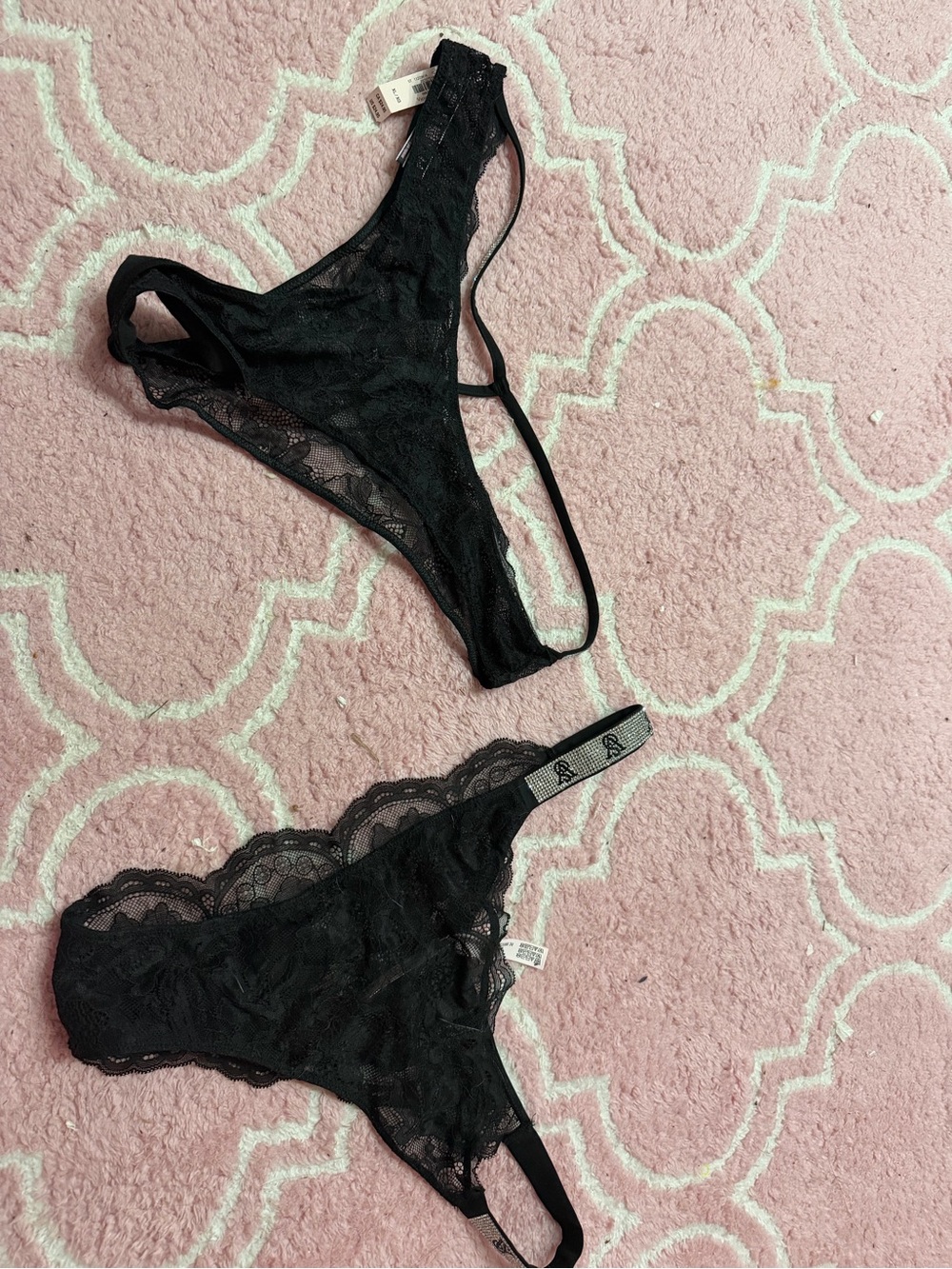 Victoria's Secret Black Lace Bikini & Thong Set